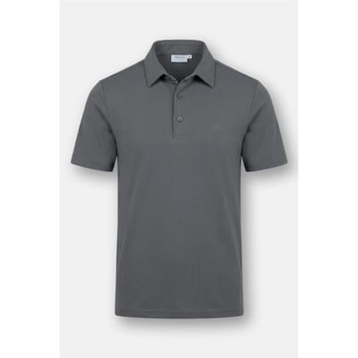 Vercate - Heren Polo Korte Mouw - Strijkvrij Poloshirt - Grijs - Slim Fit - Excellent Katoen - Maat: S