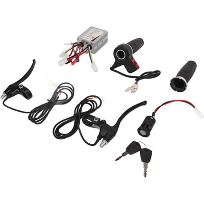 Elektrische Fiets Controller Kit 24V 500W Geborstelde Controller 3 Snelheid Gashendel Remhendel met Slot voor Driewieler gray