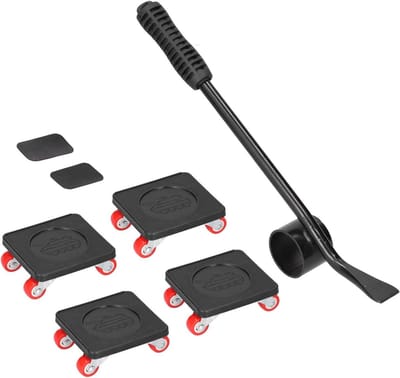 Meubelverhuizer Kit - Zware Lading Hulp - Meubels Verplaatsen - 360° Roterende Wielen - 800 kg Draagvermogen - Zilver