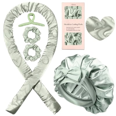 Livano Zijden Slaapmuts - Satijnen Nachtmuts - Silk Bonnet - Sleep Cap - Haarverzorging - Satin - Verstelbaar - Voor Zacht & Stralend Haar - 5-Delige Set - Licht Groen