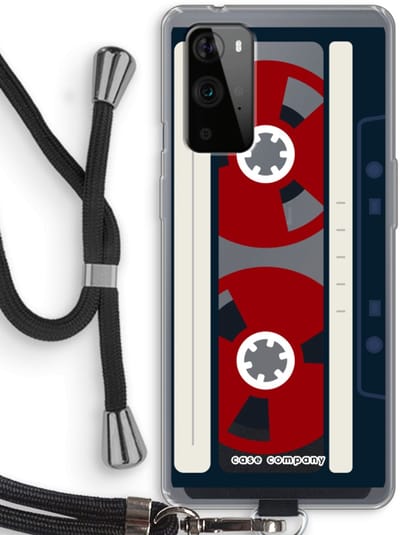 Case Company® - Hoesje met koord geschikt voor OnePlus 9 Pro hoesje met Koord - Here's your tape - Telefoonhoesje met Zwart Koord - Bescherming aan alle Kanten en Over de Schermrand