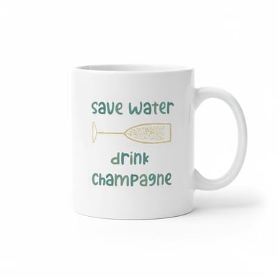 Save Water, Drink Champagne – Grappige Feest Quote Koffiemok 330 ml