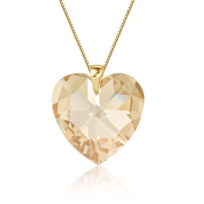Montebello Ketting Posidonia HG62 - Swarovski Hart - 925 Zilver Verguld - Ø18mm - 45cm