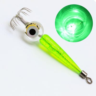 1 stuks type gloeiende inktvis haak, zeevis octopus haak, LED flits onderwater vislicht met paraplu haak accessoires