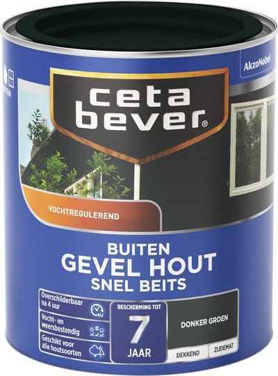 Cetabever - Snelbeits Gevel Hout Dekkend - Donkergroen - 750 Ml
