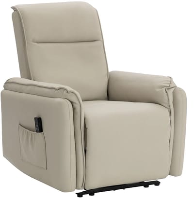 Massagestoel - Relaxfauteuil - Zetel - Stof - 1 persoons - Met armleuning - Zeer comfortabel - Elektrisch - Beige
