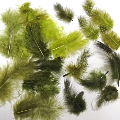 Vaessen Creative Marabou - feathers & guinea fowl - 5-13cm - Forest