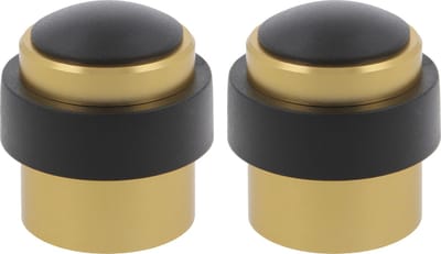 AMIG Deurstopper/deurbuffer - 2x - D30mm - inclusief schroeven - goud