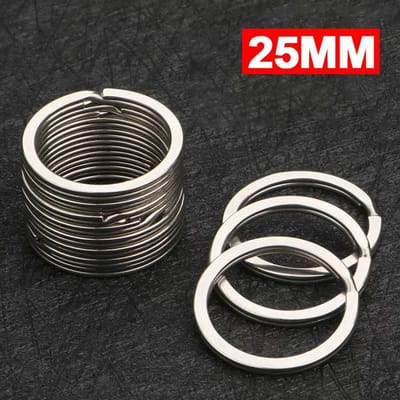 10-50 stuks 25/30mm roestvrijstalen sleutelhangers ronde platte lijn splitringen sleutelhanger voor het maken van sieraden gepolijste sleutelhanger doe-het-zelf bevindingen 10pcs gray