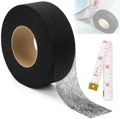 Ronte - Naadband om op te strijken voor gordijnen, 64 m x 4 cm - wasbestendig - Naadband zonder naaien - Gordijnen inkorten - Zoomband - Textiel remtape - Broeken aanpassen