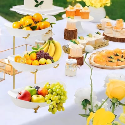 Serveerschaal 3 laags - Etagère fruitschaal - Feestjes en borrels - Ruimtebesparend verticaal - Niet gespecificeerd - Niet gespecificeerd