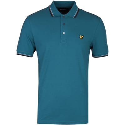 Lyle & Scott getipt petrolblauw regular fit poloshirt