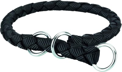 Verstelbare Semi-Choke Hondenhalsband Nylon - Zwart