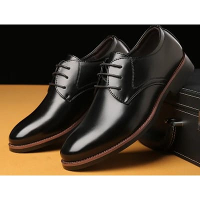 Heren Ademende Leren Schoenen Zwart Zacht Leer Zachte Zool Lente en Herfst Getuigen Heren Zakelijk Formeel Casual Schoenen 39 black