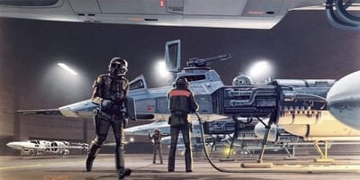 Fotobehang - Star Wars Classic RMQ Yavin Y Wing 500x250cm - Vliesbehang