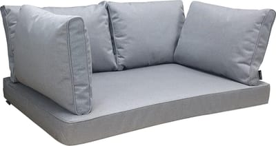 Madison - Loungekussen - Tuinkussen - Palletkussen - Rugkussen - Waterbestendig - 5-delig - 120 x 80cm - Manchester Licht Grijs