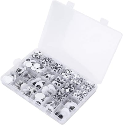 DIY Beweegbare Ogen Stickers, 1298 Stuks Zelfklevende Plastic Decoraties voor Schoolprojecten en Creatieve Knutselwerkjes