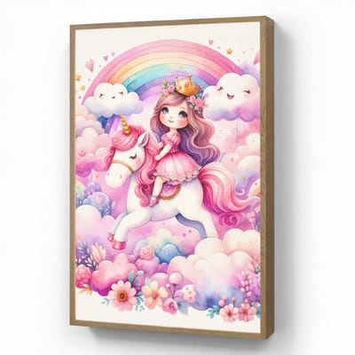 Nachtlampje 60x90 cm - Kinder lamp - Eenhoorn - Prinses - Unicorn - Roze - Regenboog - Tafellamp kinderkamer draadloos - Slaapkamer lampje - Bedlamp kinderen - Kinderlampje - Wandlamp babykamer - Nachtlampjes