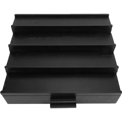Houten Eau de Cologne Displaystandaard voor Mannen 4 Laags Verhoogde Parfume Organizer Riser met Lade voor Slaapkamer Nachtkastje Zwart black