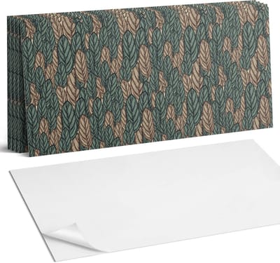 Coloray Plaktegels - Bladpatroon op de achtergrond Wandtegel Zelfklevend - 60 cm x 30 cm - Groente Plaktegels - 6 stuks - Rechthoek PVC Tegels - Plaktegels Keuken - Zelfklevende Vloertegels Badkamer - Vinyl Tegels - Zelfklevende Wandtegels
