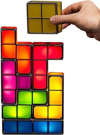 Nixnix® - 3D retro puzzle lamp - Puzzellamp in 7 kleuren - 30cm bureaulamp