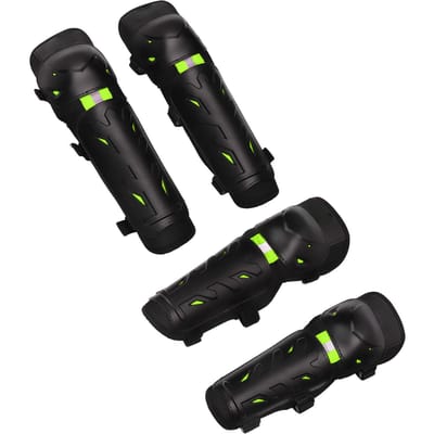 4PCS Genouillères Coudières Nuit Lumineuse Genouillères Ensemble d'Équipement de Protection pour Cyclisme Tout-Terrain Extérieur Équitation Vert vert