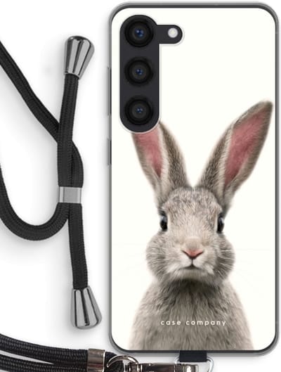 Case Company® - Hoesje met koord geschikt voor Samsung Galaxy S23 hoesje met Koord - Daisy - Telefoonhoesje met Zwart Koord - Bescherming aan alle Kanten en Over de Schermrand