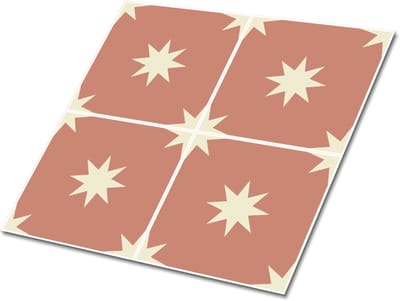 Tulup PVC Tegels - Sterren op Het Plein Vinyl Tegels - 30 cm x 30 cm - Oranje Zelfklevende Vinyltegels - 9 stuks - Zelfklevende PVC Tegels - Mozaïek Plaktegels - Vloer Tegels PVC - Plaktegels keuken en Badkamer