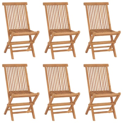 vidaXL - Klapstoelen - 6 - stuks - van - massief - teakhout