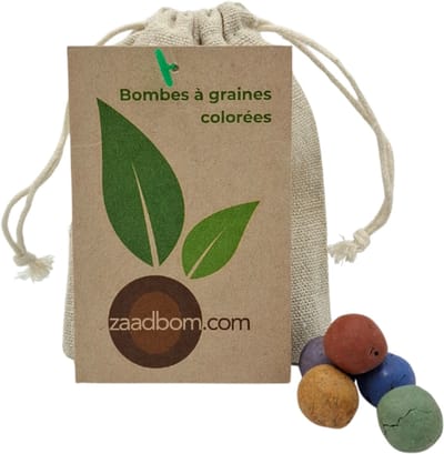 15 bombes à graines colorées dans un sachet en jute – Bombe à graines – Bombes de semences – Bombes florales – Bombes à fleurs – Bombes à semer – Zaadbom.com