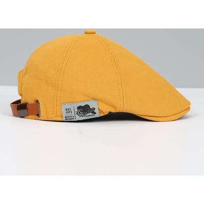 Retro Effen Kleur Nieuwsjongenspet Unisex Verstelbare Katoenen Platte Ivy Pet Casual Baret Stijl Hoed Voor Mannen Vrouwen Dagelijkse Straatkleding orange