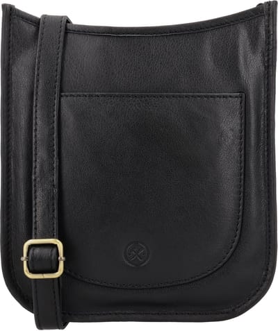 Hide & Stitches Jura Crossbodytas Heren - Schoudertas met telefoonvak - Tas van 100% Leder met ritssluiting - Zwart