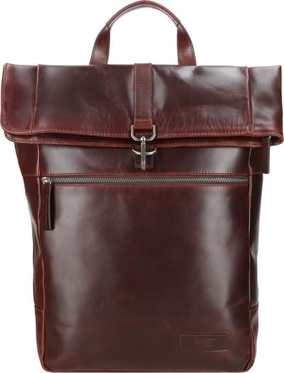 JOST Leren Laptop rugzak Rugzak met laptopvak Trelleborg Backpack Courier Brown Bruine