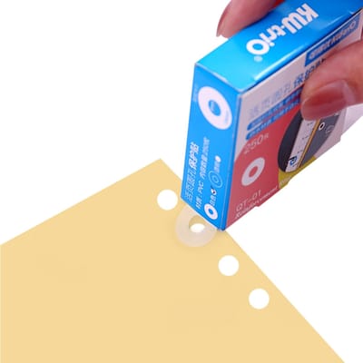 KW-trio Losbladige Papieren Gatversterkingsetiketten Ronde Stickers Zelfklevende Perforator transparant