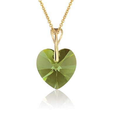 Montebello Ketting Pim HG560 - Swarovski Hart - 925 Zilver Verguld - Ø14mm - 50cm