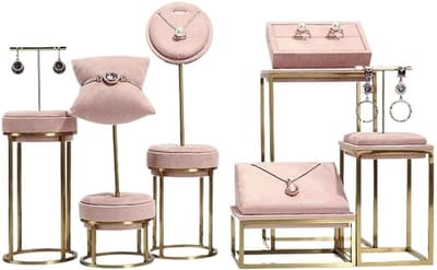 Sieraden Displayrek - Accessoires Houder - Winkel Presentatie - Metalen Frame - 6 Delige Set - Zwart
