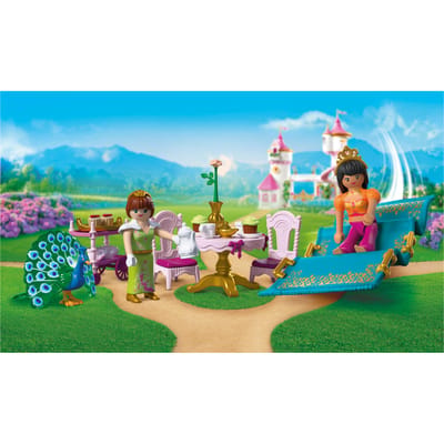 PLAYMOBIL | Princess | Een bezoek van ver | 2 prinsessen met vliegend tapijt en theekransje | Stimuleert creativiteit | Prinsessenspeelgoed voor kinderen vanaf 4 jaar | 72054