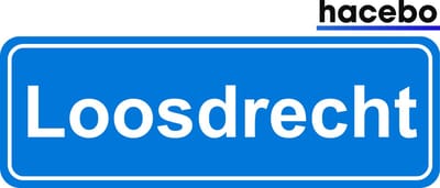 Hacebo - Plaatsnaam Sticker - 29x10 CM - Loosdrecht sticker - Verkeersborden sticker - grappige cadeaus - Loosdrecht