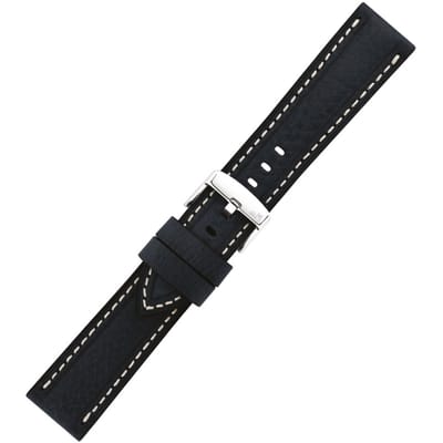 Morellato Horlogeband Leer Blauw 22mm - Zilverkleurige Gesp