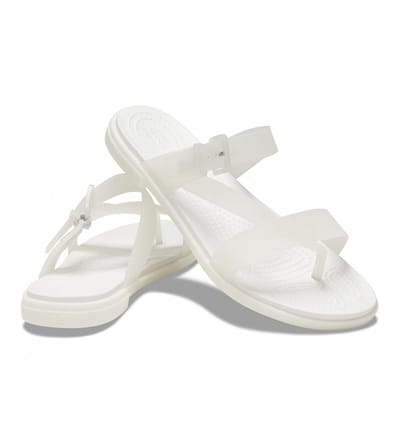 Crocs Tulum Translucent Oyster Toe Post Oyster Maat 33/34 US 4
