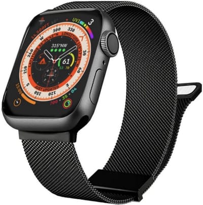 By Qubix - Geschikt voor Apple Watch bandje - geschikt voor Apple watch Milanese band - Zwart - Extra sterke magneet - Geschikt voor Apple Watch 38mm / 40mm / 41mm / 42mm
