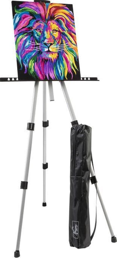 Nassau Fine Art Aluminium Schildersezel - Veldezel - Lichtgewicht - Inclusief Duurzame Draagtas met Verstelbare Schouderband - Max Doekhoogte: 84cm - Telescopische Poten - Voor Kinderen en Volwassenen