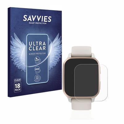 Savvies - Screenprotector voor Garmin Venu Sq 2 Music - Folie Beschermfolie transparant 18 Stuks