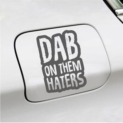 Bumpersticker - Dab On Them Haters - 10 X 14,5 - Antraciet