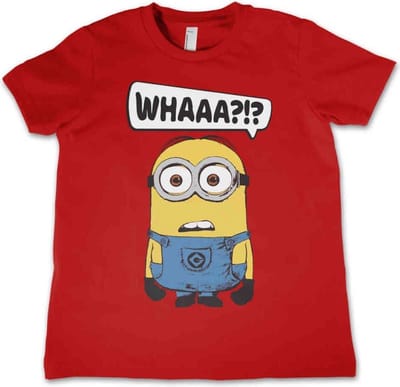 Minions Kinder Tshirt -Kids tm 4 jaar- Whaaa?!? Rood