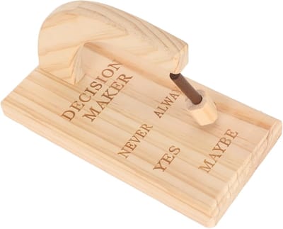 Dailygoods- Houten Beslisser Innovatieve Selector - Magnetische Antwoordzoeker - Huishoudelijk Gebruik - 2 Stuks - Eiken Hout - 13 x 20 x 10 cm - Keuzehulp