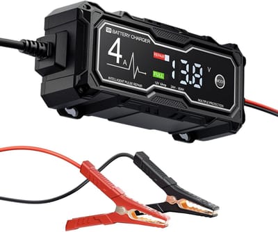 Accu Onderhouder - Druppellader Slim - Voertuig Accu - Smart Repair Technologie - 12V 4A - Zwart