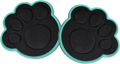 Glijders Fitness Oefeningen - Core Sliders Pilates - Core Training Verbeteren - Pootafdruk Ontwerp - 18 cm Breed - Cyaan Blauw