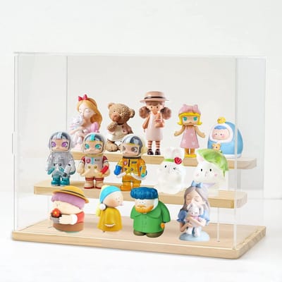 JGS Premium - Acryl Display Case | Transparante Plexiglas Vitrine | Verzamel Opbergdoos | Actiefiguren Speelgoed | 32 x 18 x 25 cm