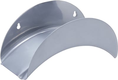 Tuinslanghouder verzinkt – 12 x 28 cm – Metaal – Voor slangen tot 30 m – Wandmontage – Zilver